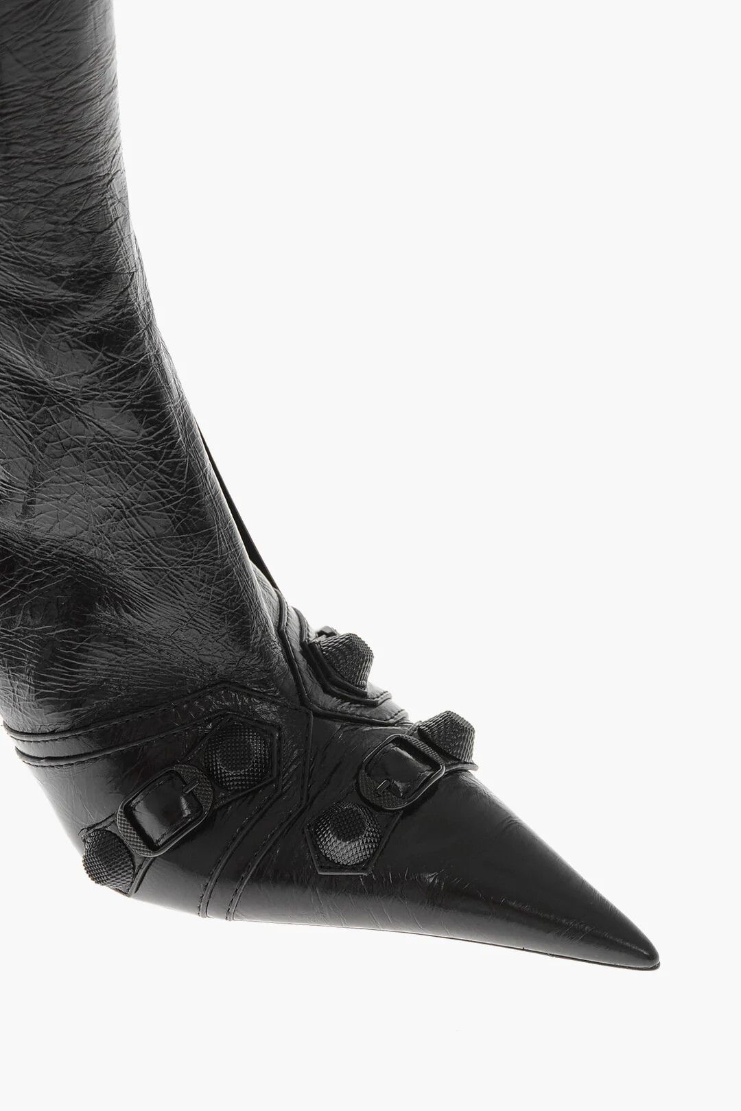 Balenciaga og1mm0326 Hammered Patent Leather Boots in Black Size US 8 / IT 38 - 4 Thumbnail