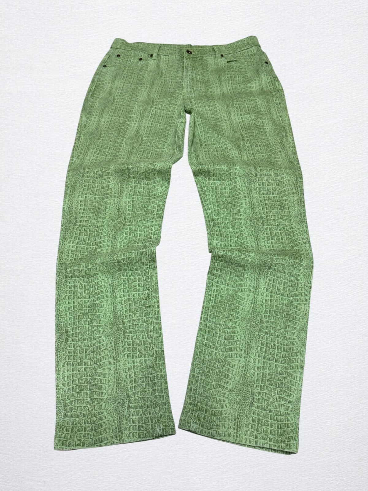 If Six Was Nine Vintage DIANE GILMAN Elastic Snake Design Pants Size US 30 / EU 46 - 1 Thumbnail