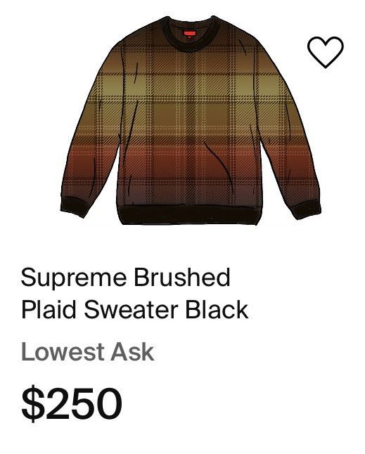 Supreme × Vintage Supreme brushed plaid sweater black M new knitwear Size US M / EU 48-50 / 2 - 5 Thumbnail