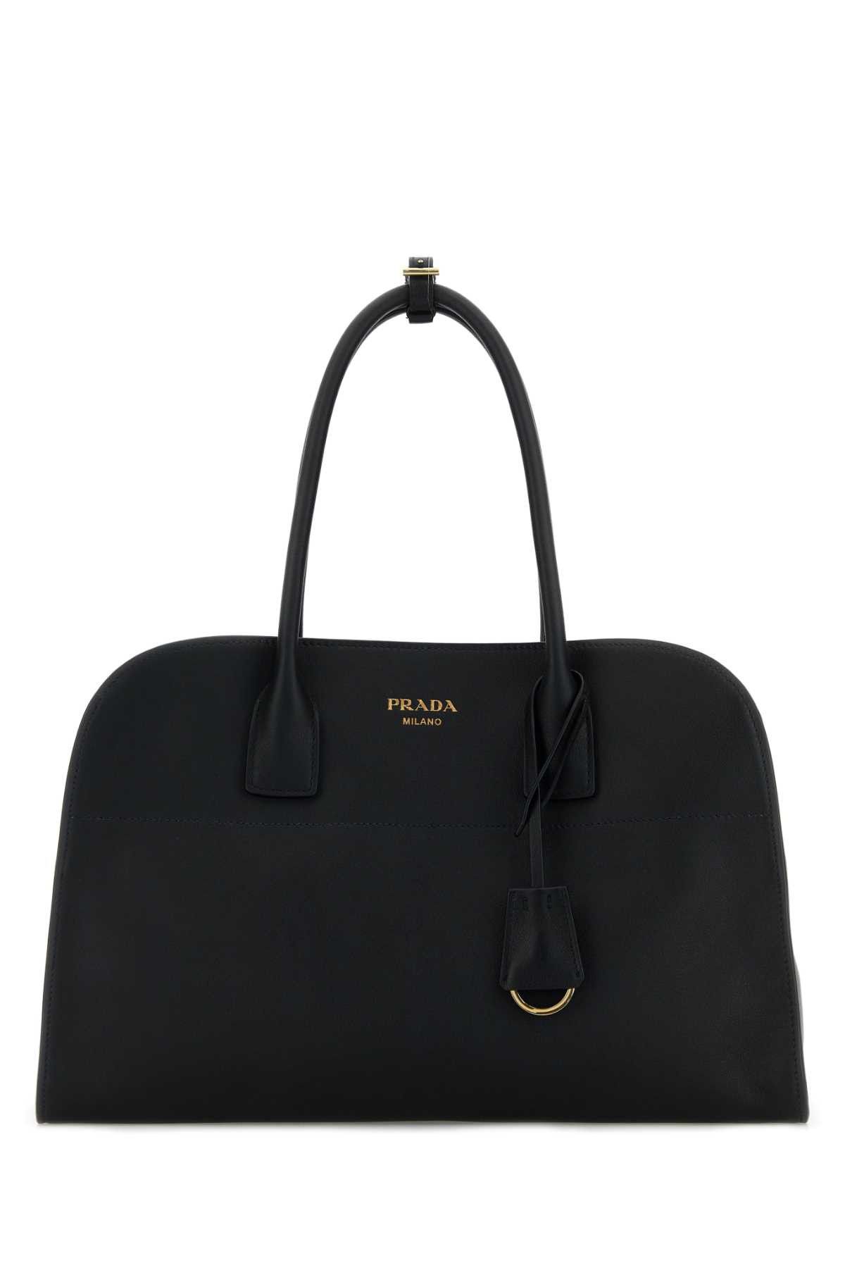 Prada Black Leather Medium Shopping Bag Size ONE SIZE - 1 Thumbnail