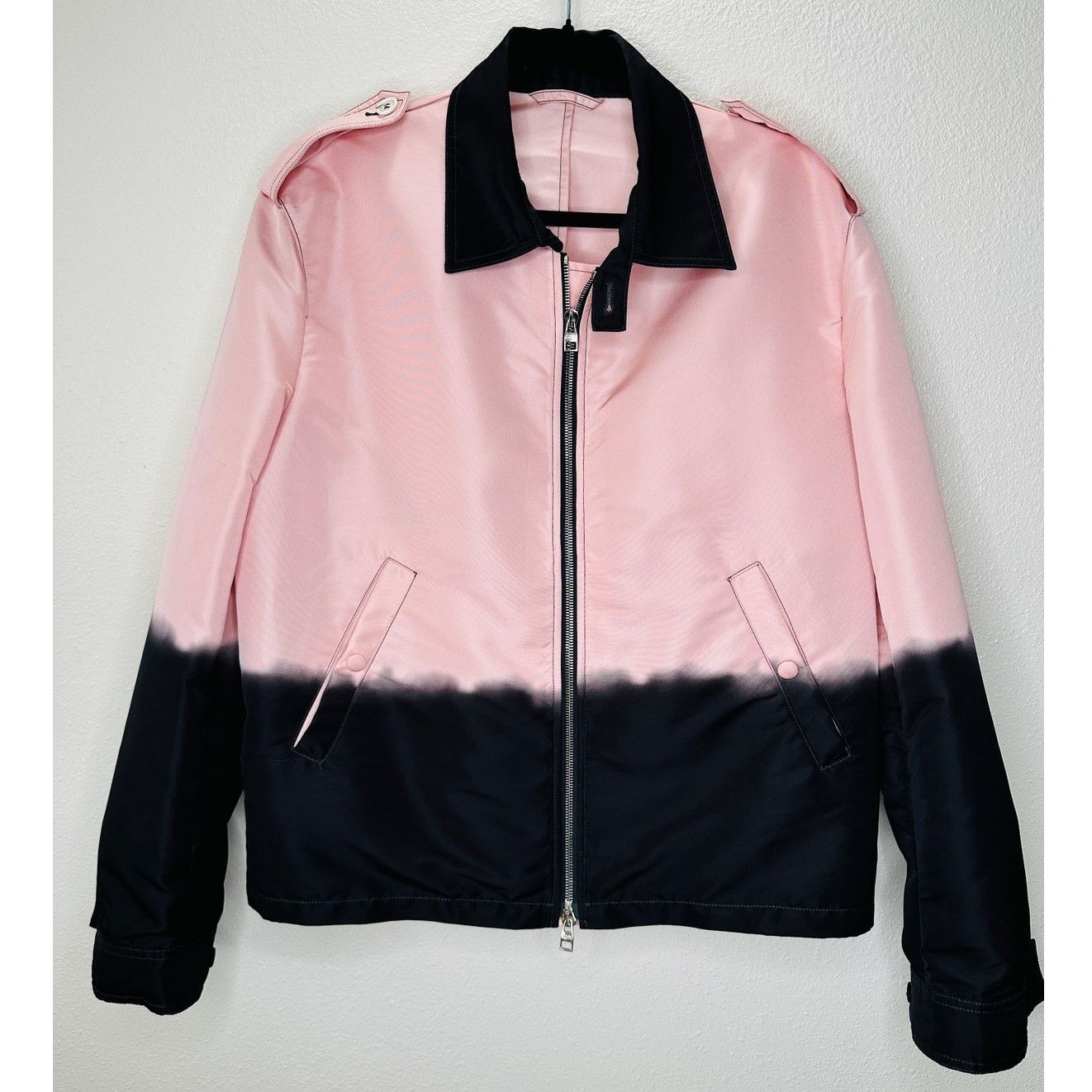 Alexander McQueen Alexander McQueen Pink & Black Dip Dye Front Zip Jacket 50 Size US L / EU 52-54 / 3 - 3 Thumbnail
