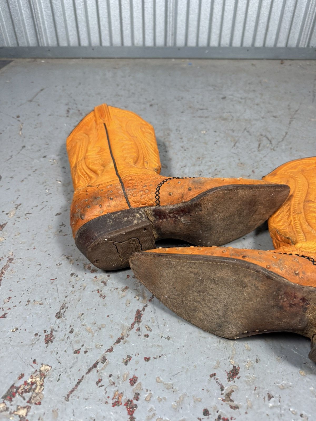 Other 80s Vintage Rudel Made In Usa Crocodile Vamp Cowboy Boots Size US 10.5 / EU 43-44 - 6 Thumbnail