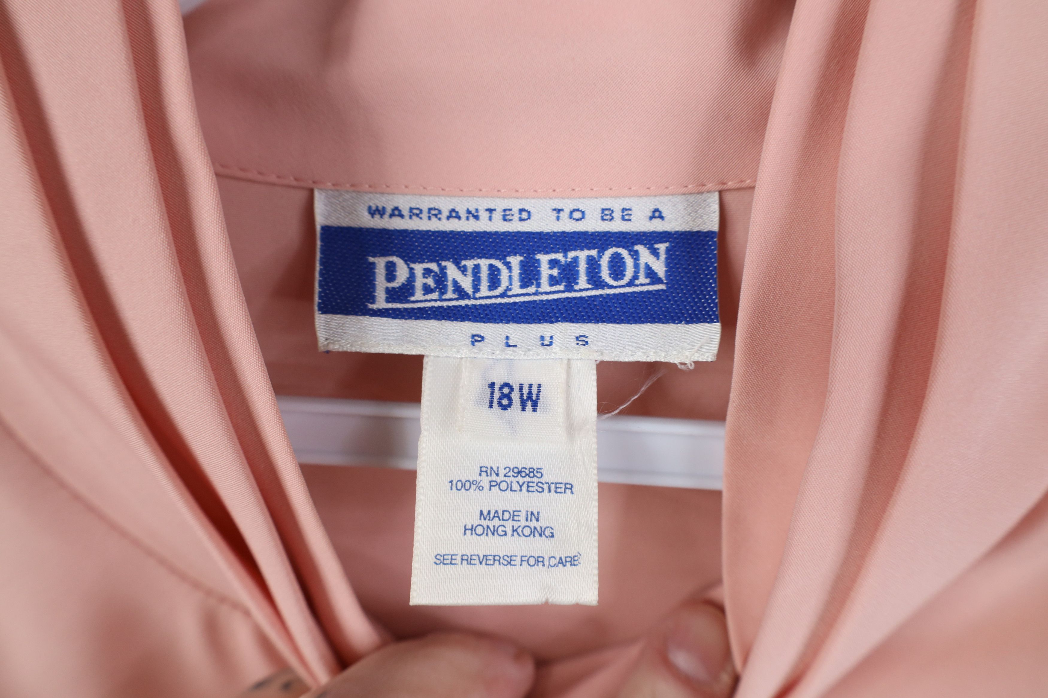 Pendleton Vintage 90s Pendleton Collared Button Shirt Blush Pink Size XXL / US 16-18 / IT 52-54 - 9 Thumbnail