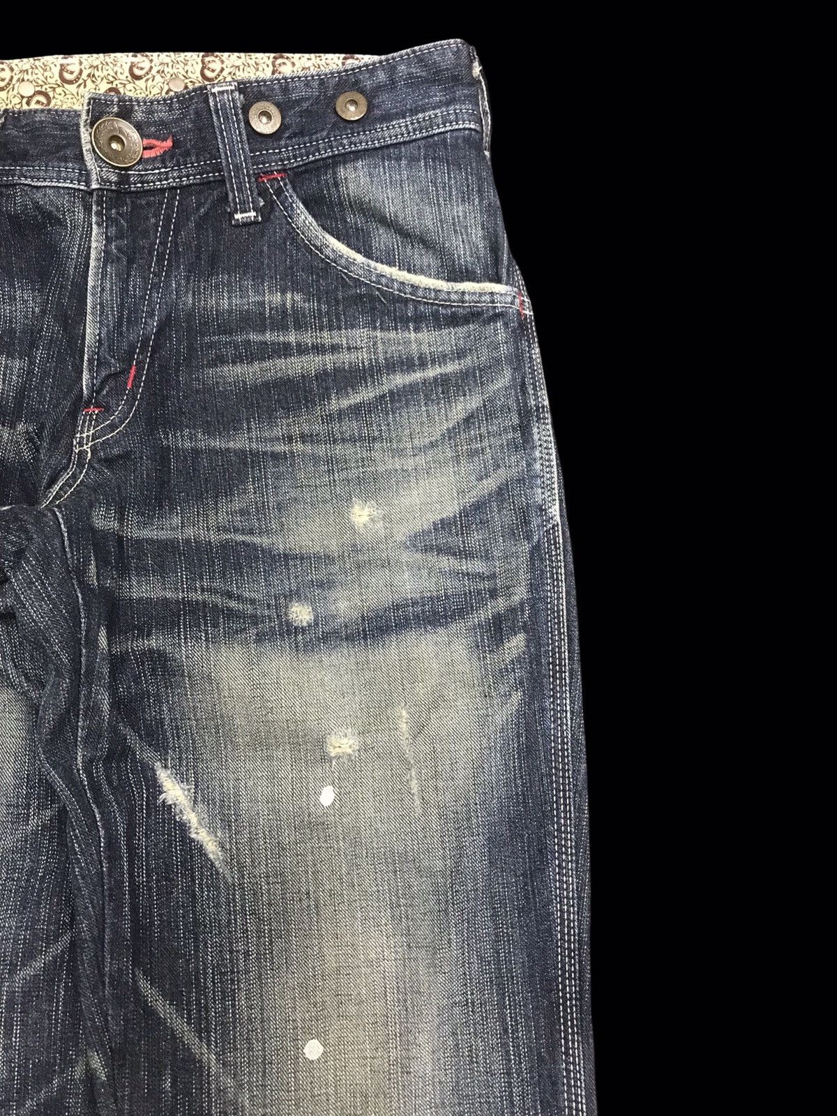 Edwin 💥FLARE💥ARCHIVAL EDWIN PAINT SPLATTER DISTRESSED DENIM F255 Size US 30 / EU 46 - 3 Thumbnail