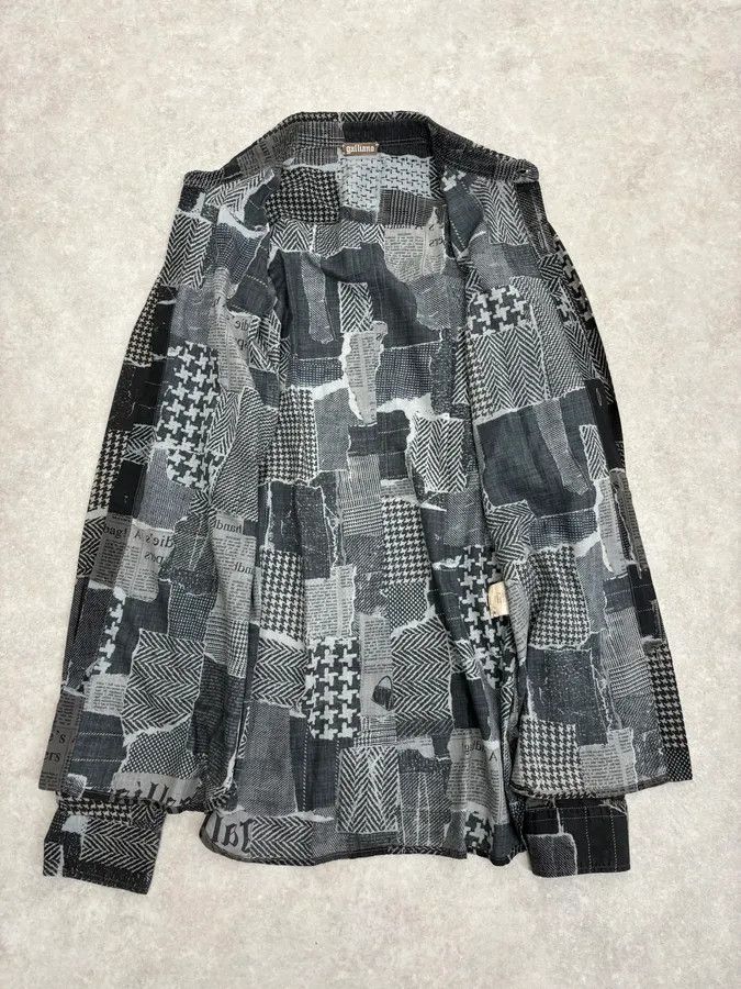 John Galliano 2010s John Galliano Black Magazine Gazette Shirt Size US S / EU 44-46 / 1 - 7 Thumbnail