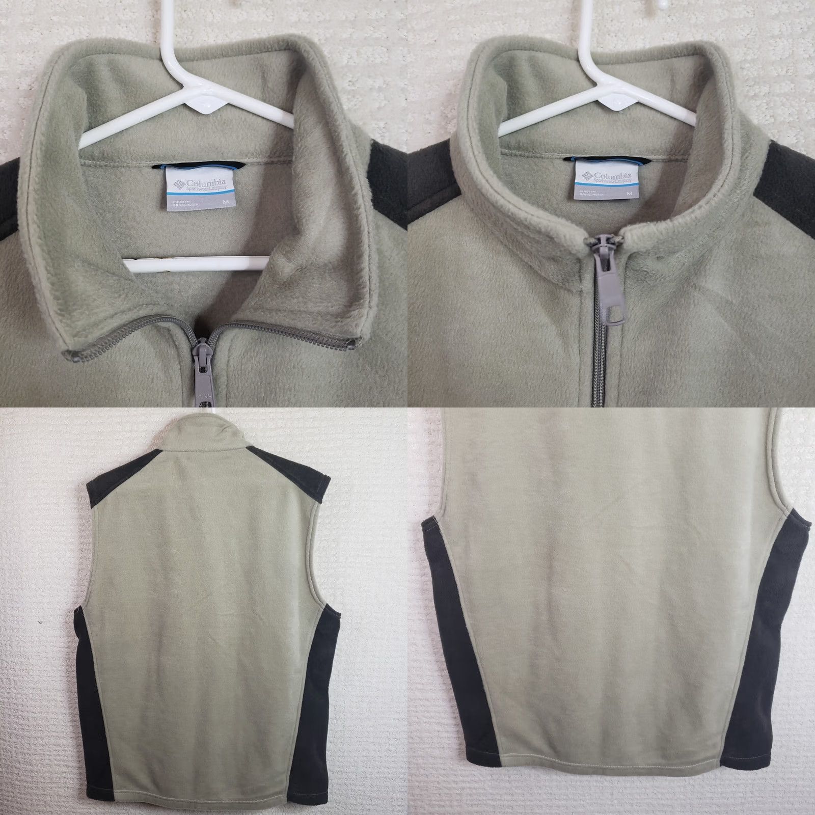 Vintage Columbia Men’s Vest Jacket Full Zip Fleece Polyester Green Light Green Black Side Pockets New! Size US M / EU 48-50 / 2 - 8 Thumbnail