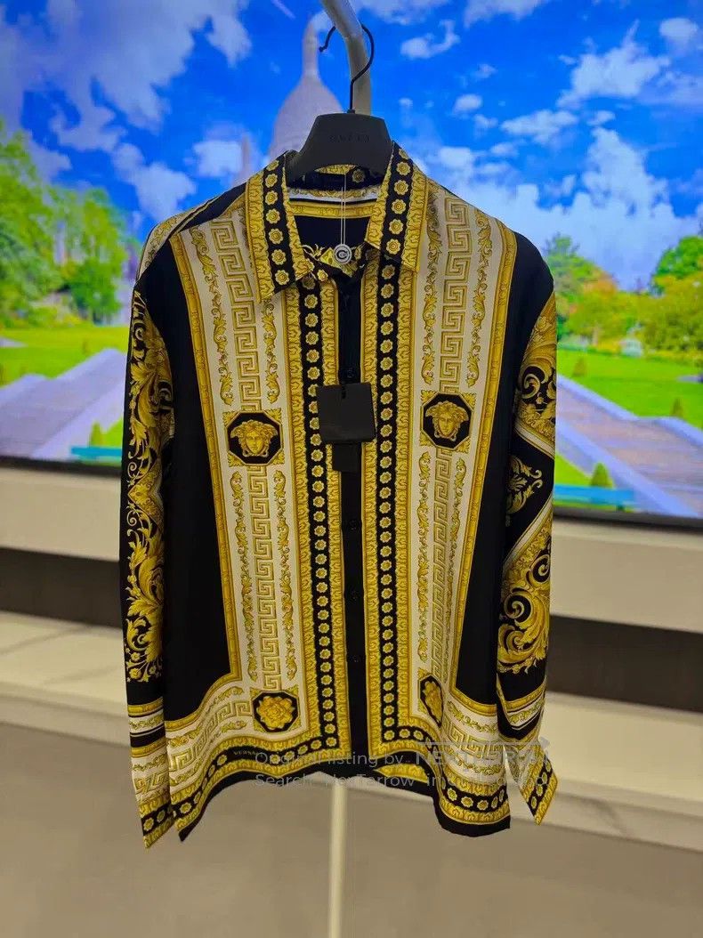 Versace Versace Silk black gold medusa long-sleeved shirt Size US L / EU 52-54 / 3 - 1 Thumbnail