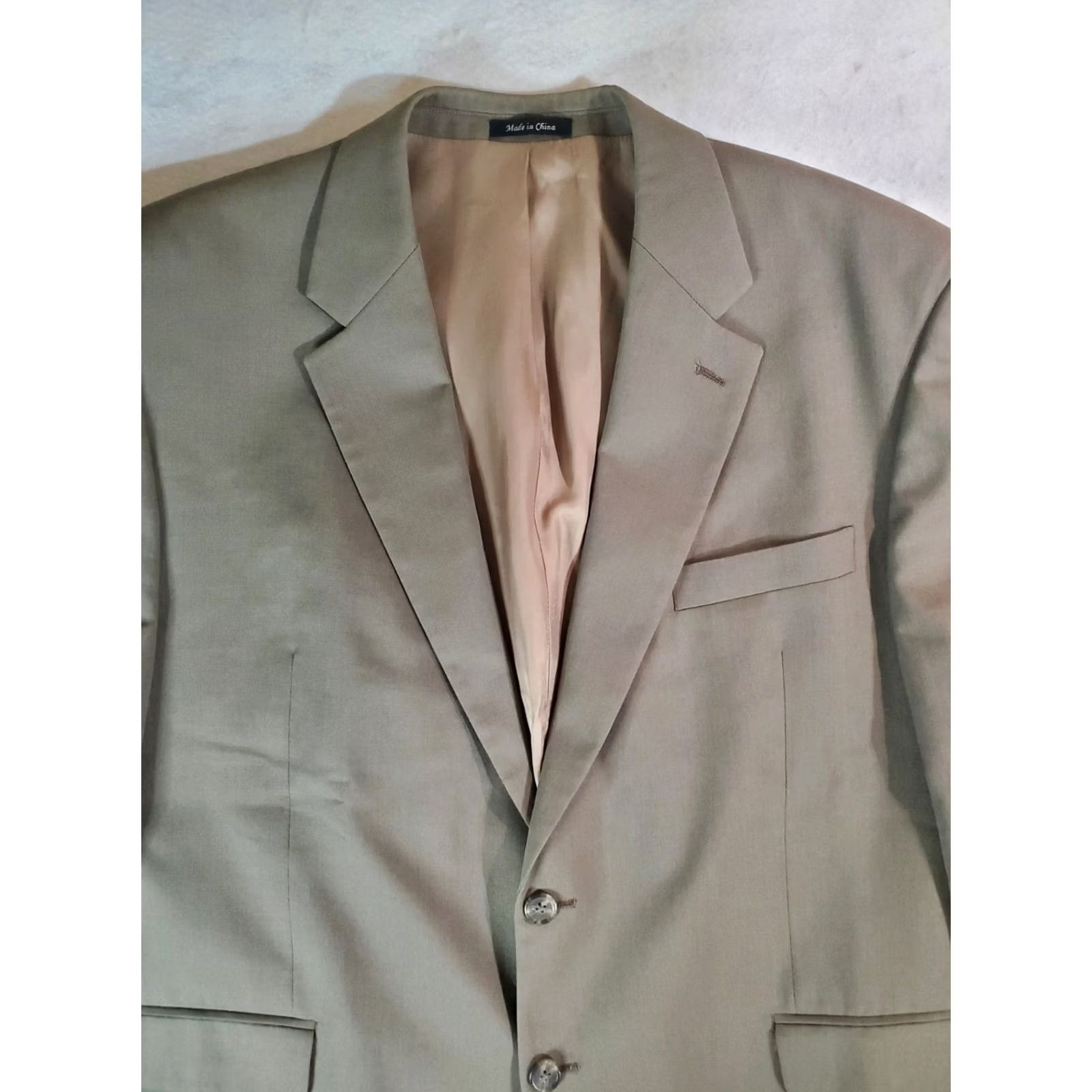 Chaps VINTAGE CHAPS Ralph Lauren Signature Blazer Mens 48R Tan 100% Wool Sports Coat Jacket Coat Size 48R - 2 Thumbnail