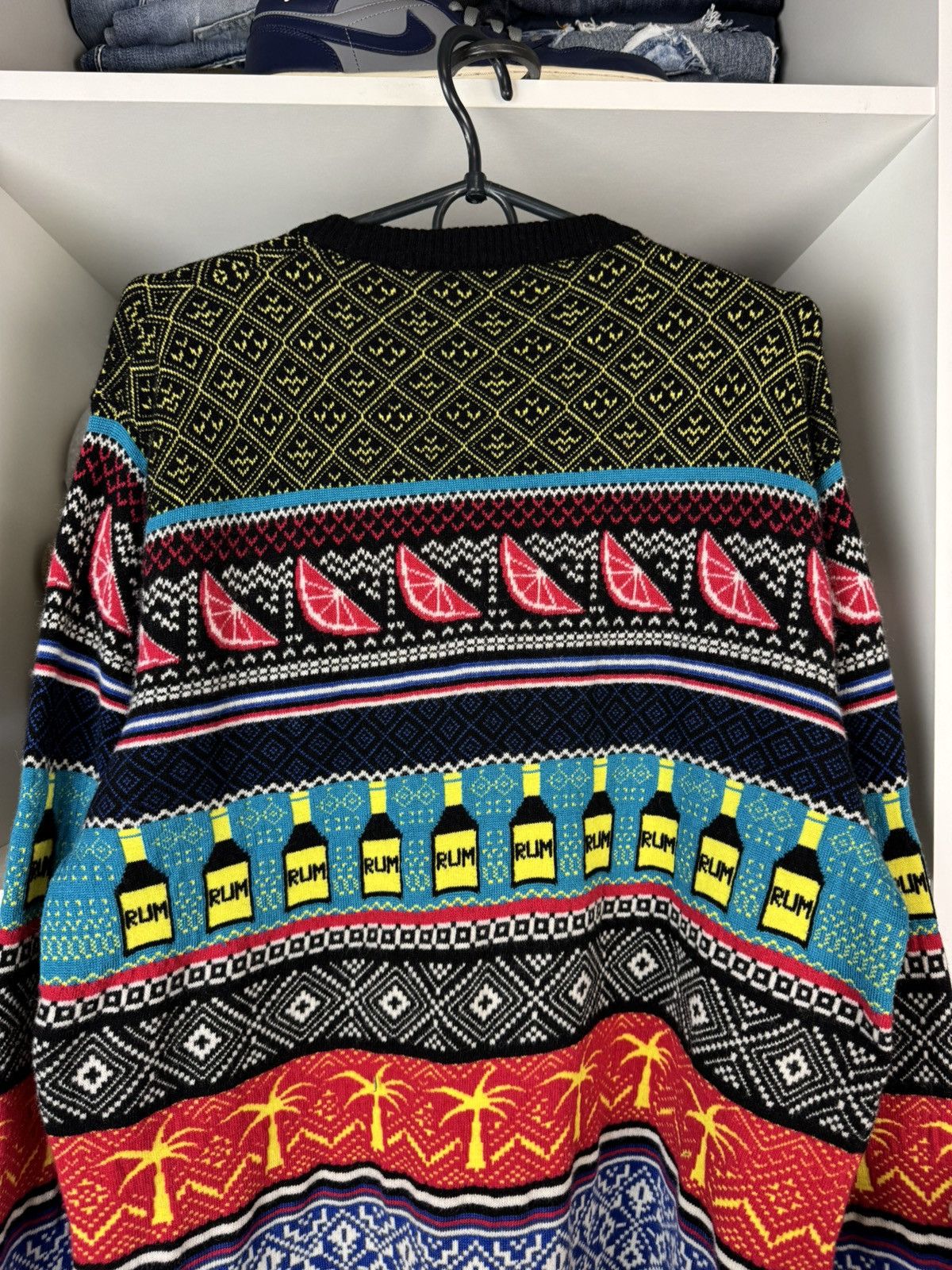 Diesel Diesel Rum Bottles & Tropical Palms Colorful Sweater Size US L / EU 52-54 / 3 - 14 Thumbnail