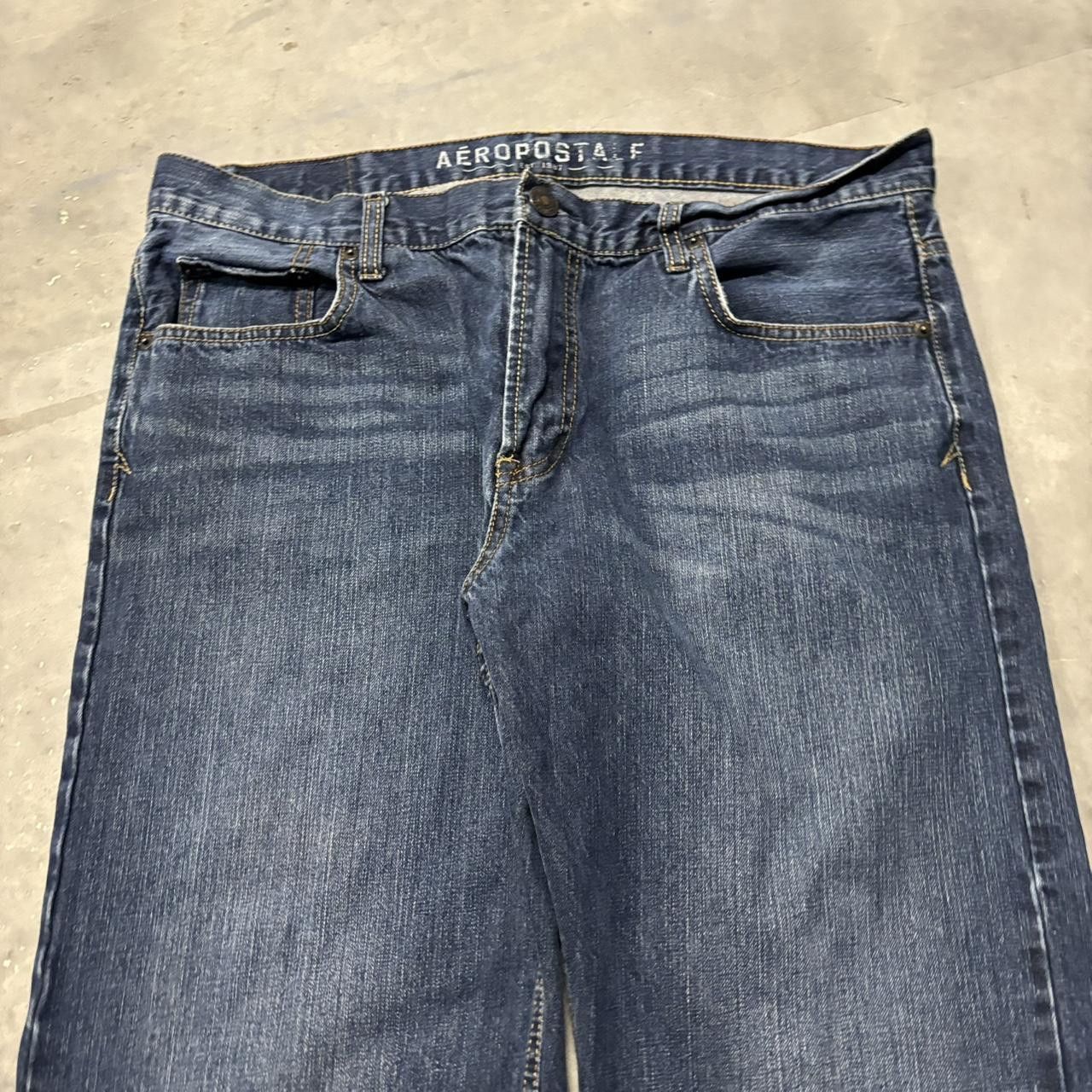 Japanese Brand × Vintage Crazy Vintage Y2K/2000s Grunge Dark Blue Wash Denim Jeans! Size US 38 / EU 54 - 5 Thumbnail