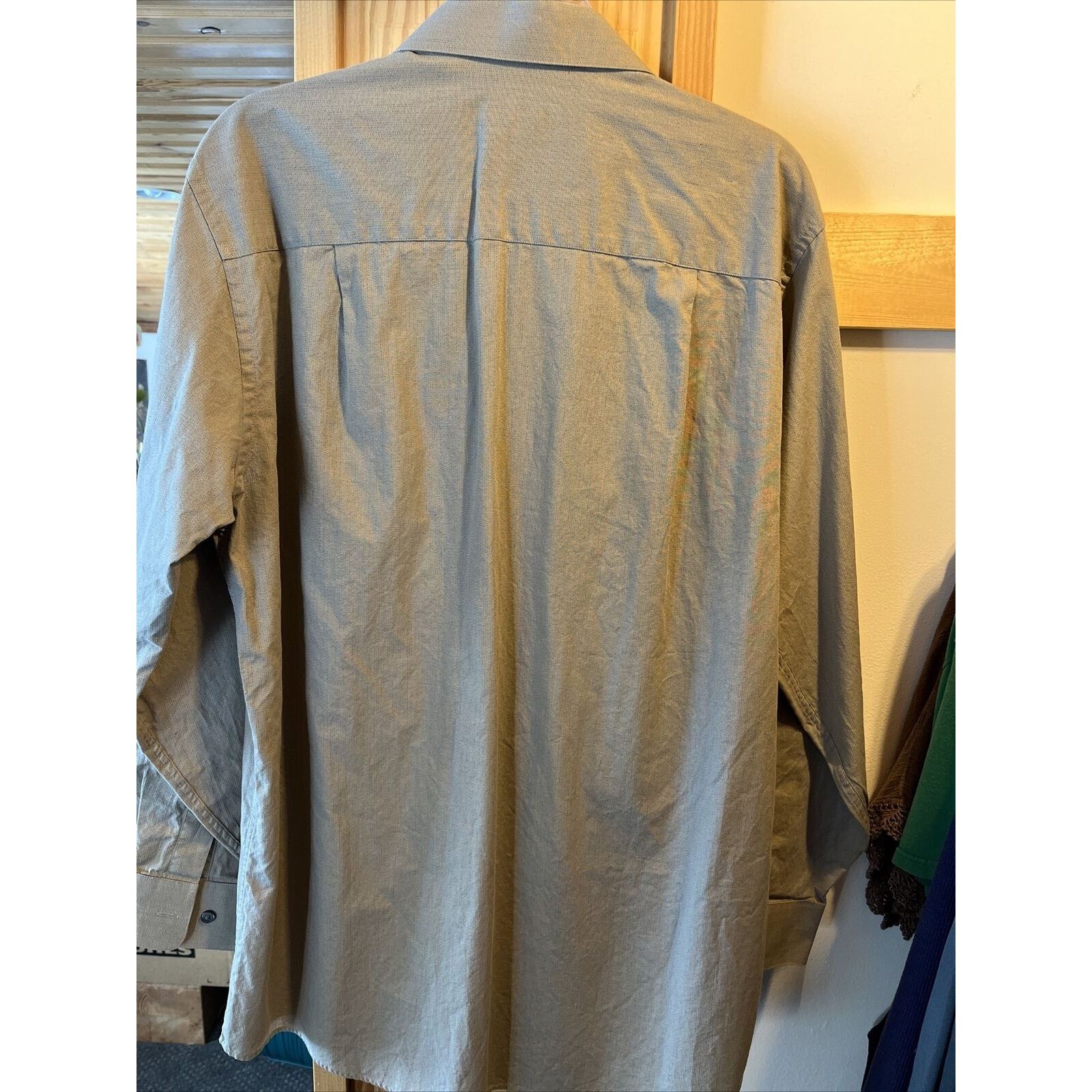 Calvin Klein Calvin Klein Men’s M 15.5 32/33 Brown Khaki LS Cotton Shirt Size US M / EU 48-50 / 2 - 11 Thumbnail