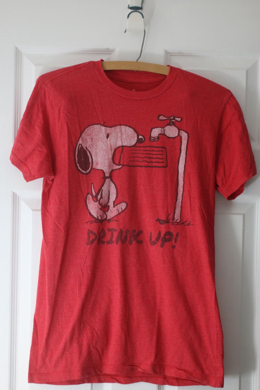 Other Red Snoopy Drink Up Peanuts Tee Small T-Shirt w/ 'Drink Up!' Size ONE SIZE - 1 Thumbnail