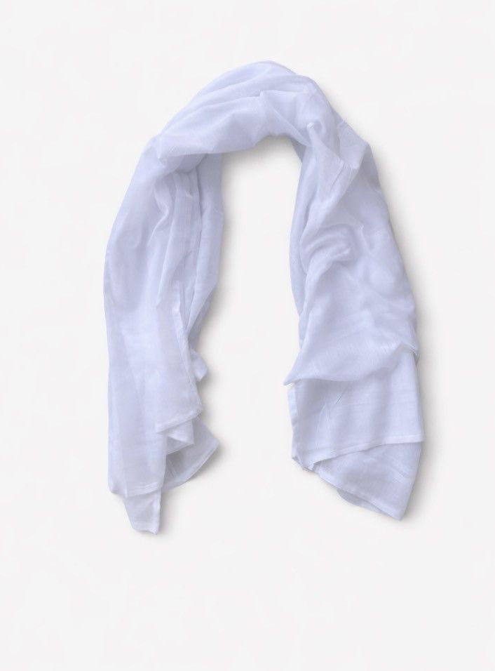 Other White lightweight scarf Size ONE SIZE - 2 Thumbnail