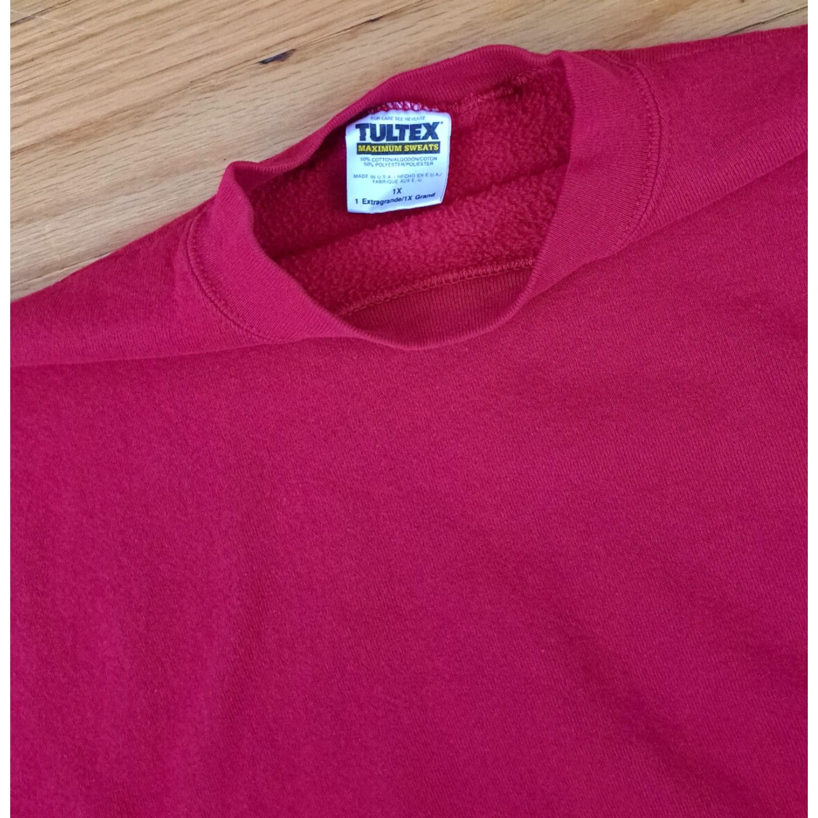 Tultex Tultex Sweatshirt Pullover 1X Unisex Adults Red USA Made Canvas Sweatshirt Activewear Crew Neck Long Sleeve Regular Size XL / US 12-14 / IT 48-50 - 6 Thumbnail