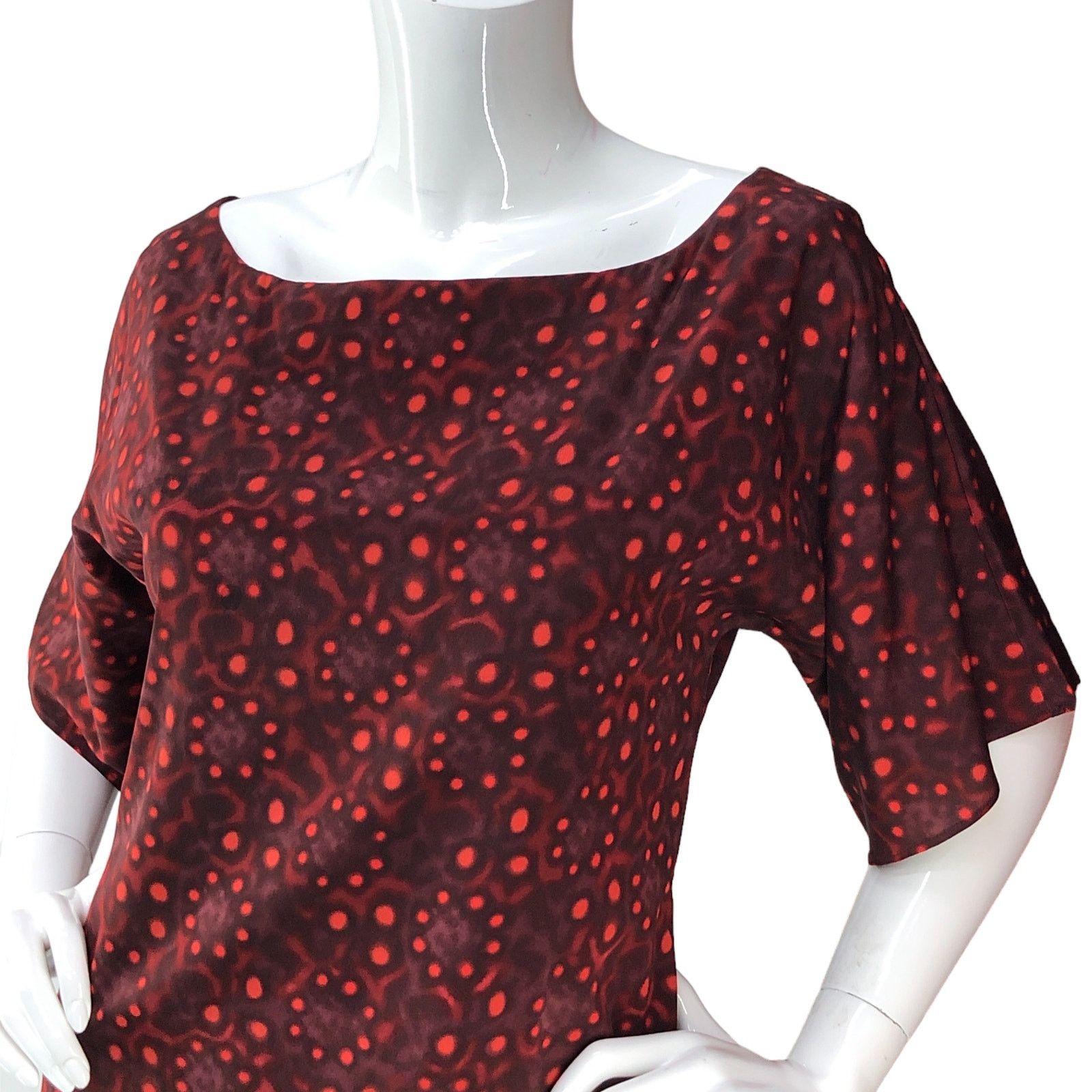 Alice + Olivia Alice + Olivia A+O Size S Shift Dress Kaleidoscope Silk Red Size S / US 4 / IT 40 - 2 Thumbnail