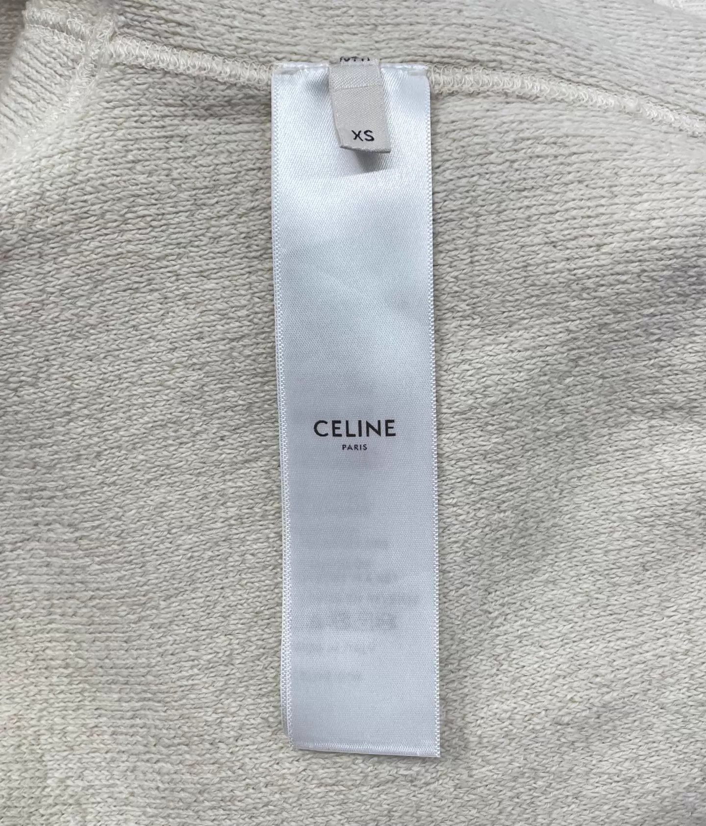 Celine CELINE beige short long-sleeve sweatshirt XS Size XS / US 0-2 / IT 36-38 - 6 Thumbnail