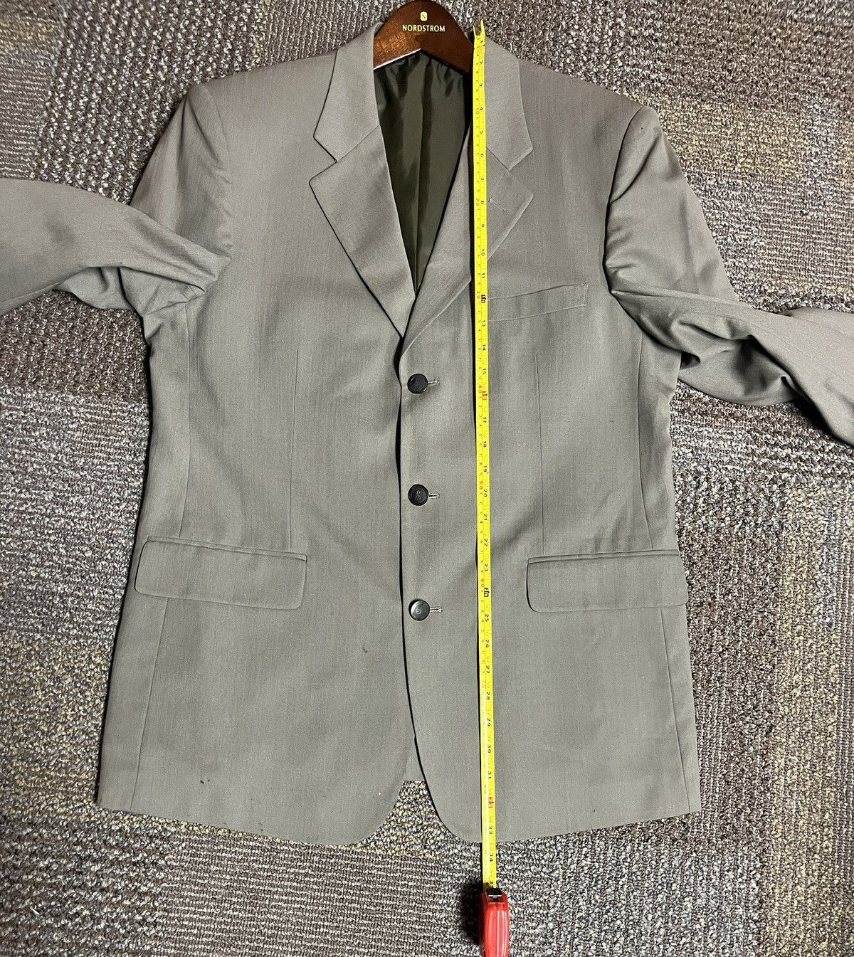 Balenciaga Vintage Grey Olive Balenciaga Paris Blazer and Pants Suit Size 44S - 6 Thumbnail