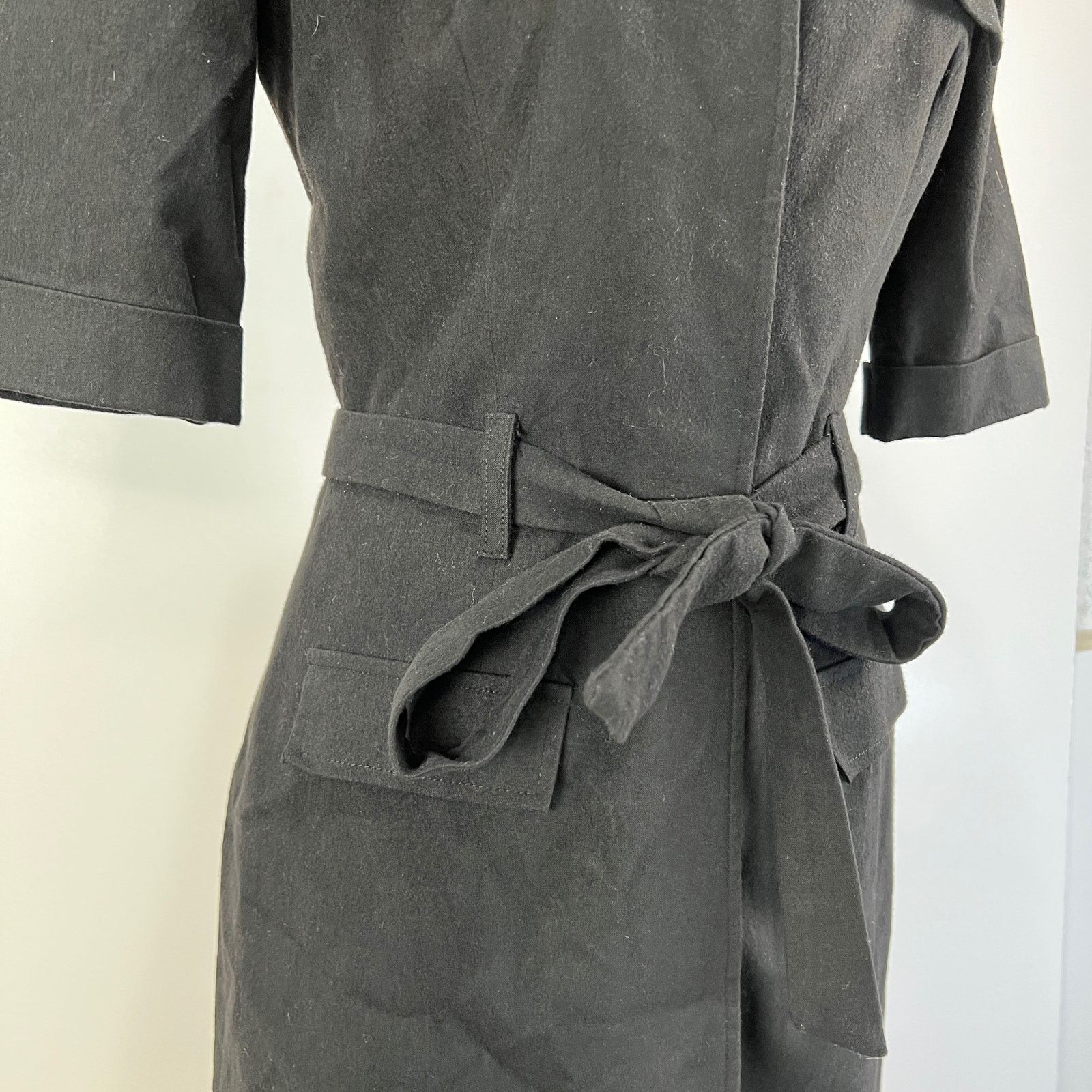 Other Amy Matto Belted Shirt Dress Black Mini Goth Size XS / US 0-2 / IT 36-38 - 4 Thumbnail