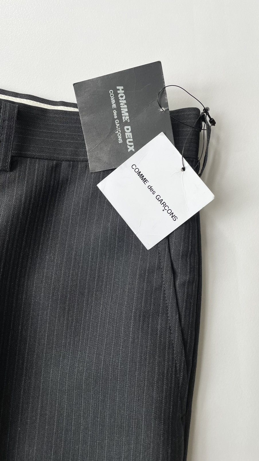 Comme des Garcons A/W 11 Dark Grey Pinstripe Wool Trousers Size US 34 / EU 50 - 4 Thumbnail
