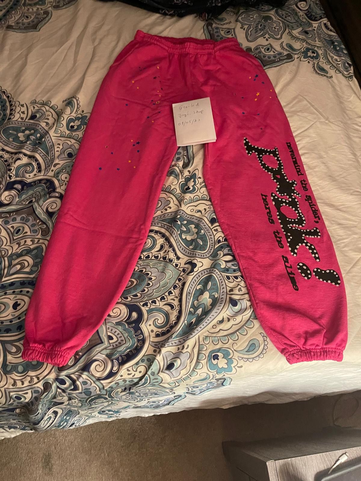 Young Thug Sp5der pink sweatpants size large | Grailed