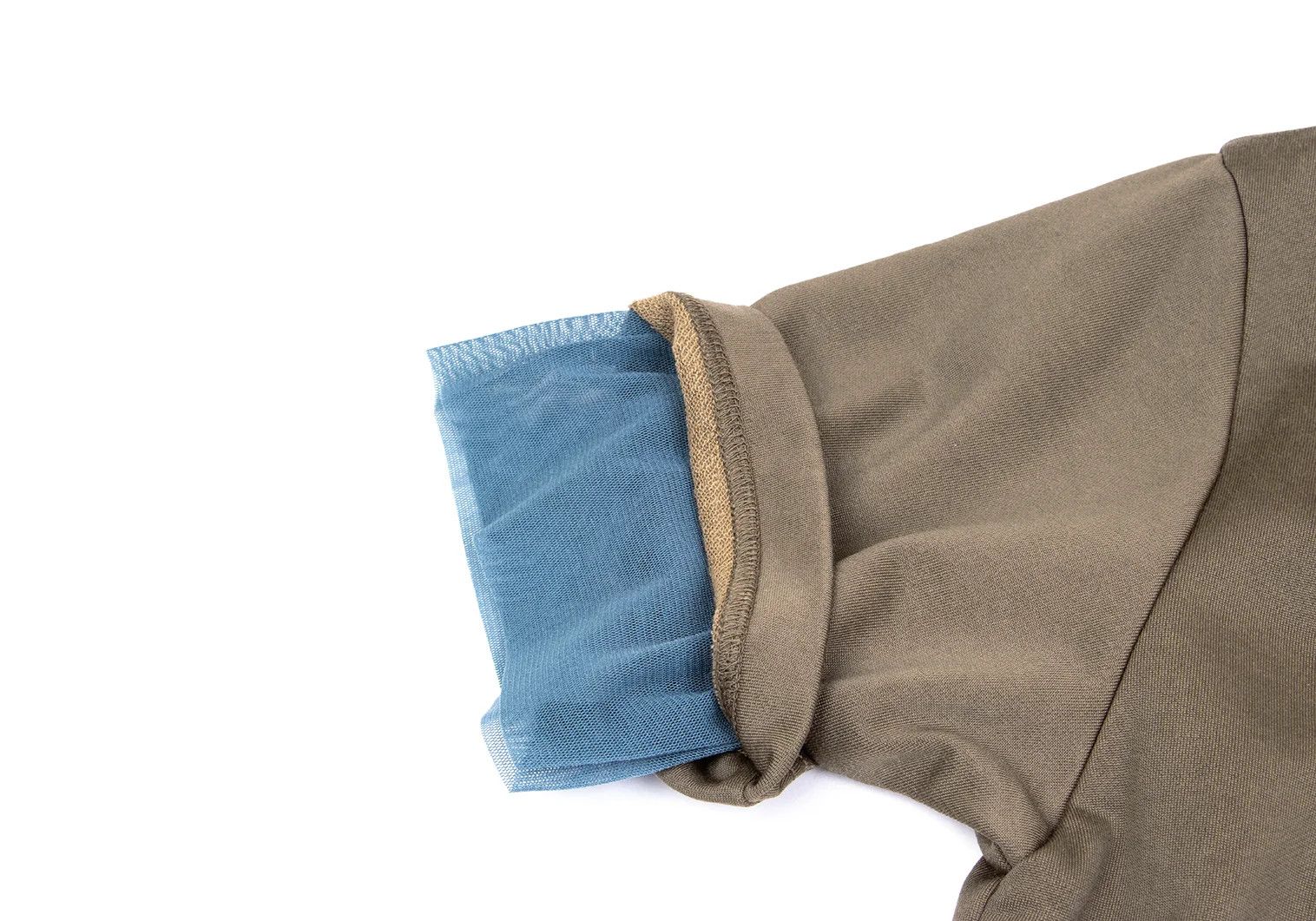 Kolor Mesh Layered Mock Neck T-Shirt in Khaki Blue Grey Size US M / EU 48-50 / 2 - 5 Thumbnail
