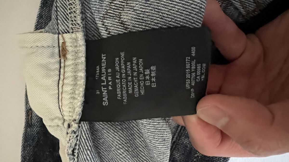 Saint Laurent Paris Hedi Slimane SLP D02 Fit Blue Faded Wash Denim Jeans Size US 31 - 4 Thumbnail
