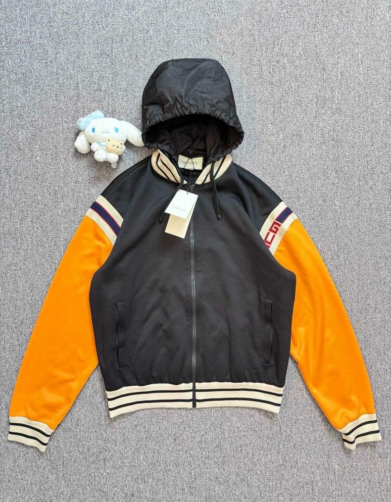 Gucci GucciBlack orange color block striped letter logo hooded ja Size US S / EU 44-46 / 1 - 1 Thumbnail
