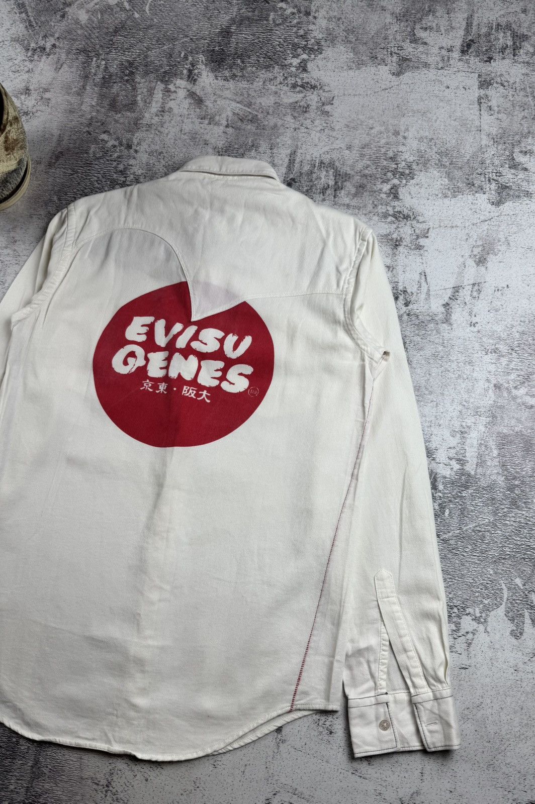 Evisu Evisu Gensis Japan Flag Velour Corduroy Medium Button Longsleeve Shirt Size US M / EU 48-50 / 2 - 4 Thumbnail
