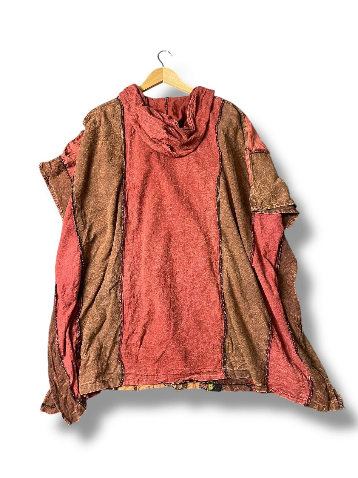 Japanese Brand × Vintage LALA HIPPIE PATCHWORK HOODED PONCHO (99) Size US XXL / EU 58 / 5 - 6 Thumbnail