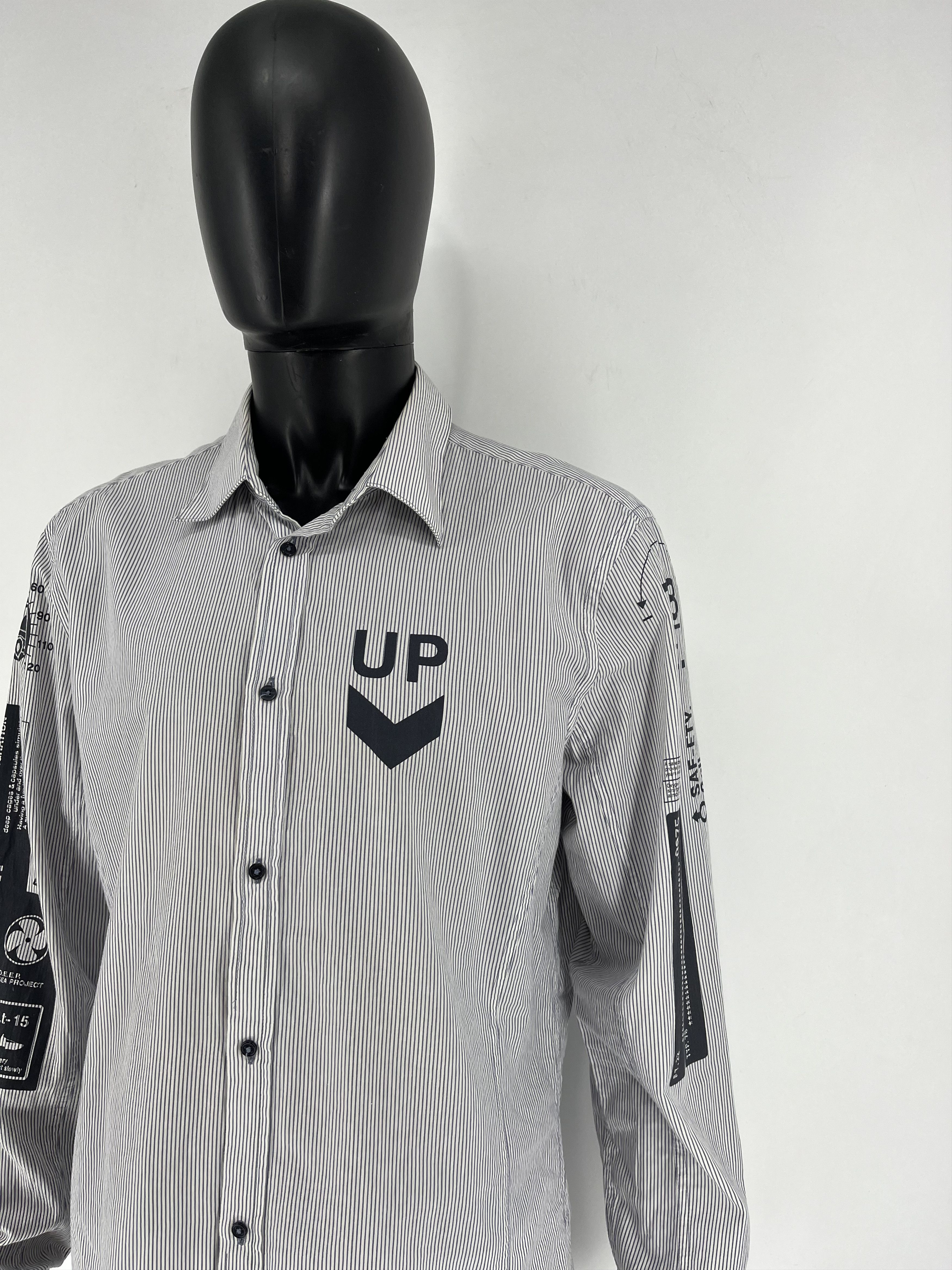 Diesel × Japanese Brand RARE Diesel DEPT. LIQUID SPACE Striped Button UpShirt SZ XXL Size US XXL / EU 58 / 5 - 7 Thumbnail