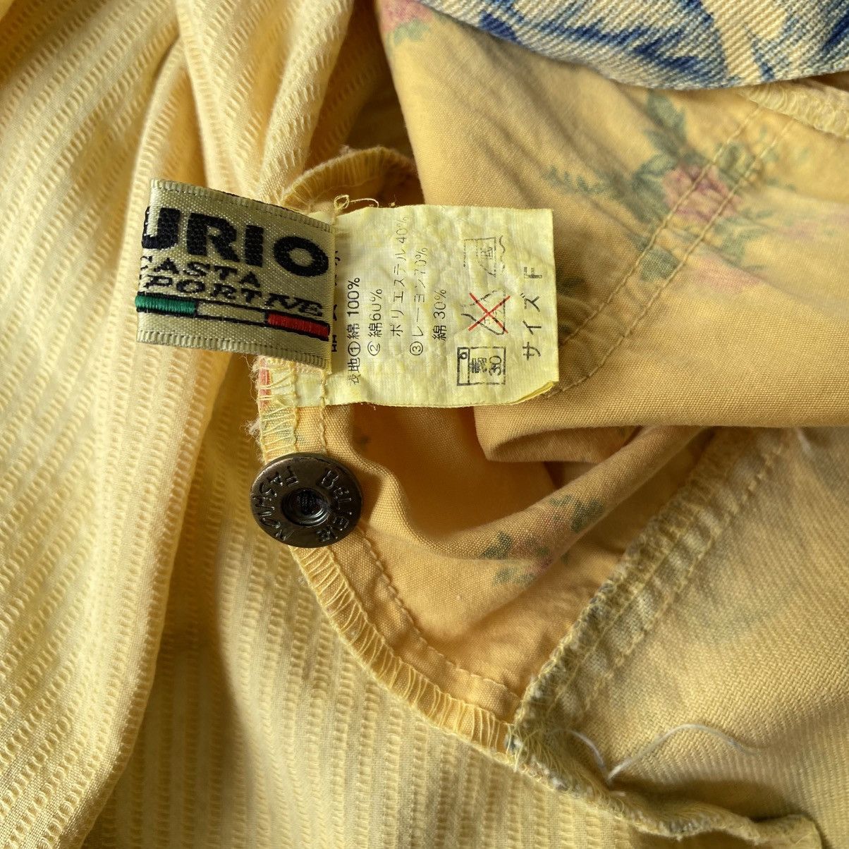Designer × Japanese Brand MATURIODEA Yellow Patchwork Floral Shirt Size XL / US 12-14 / IT 48-50 - 12 Thumbnail