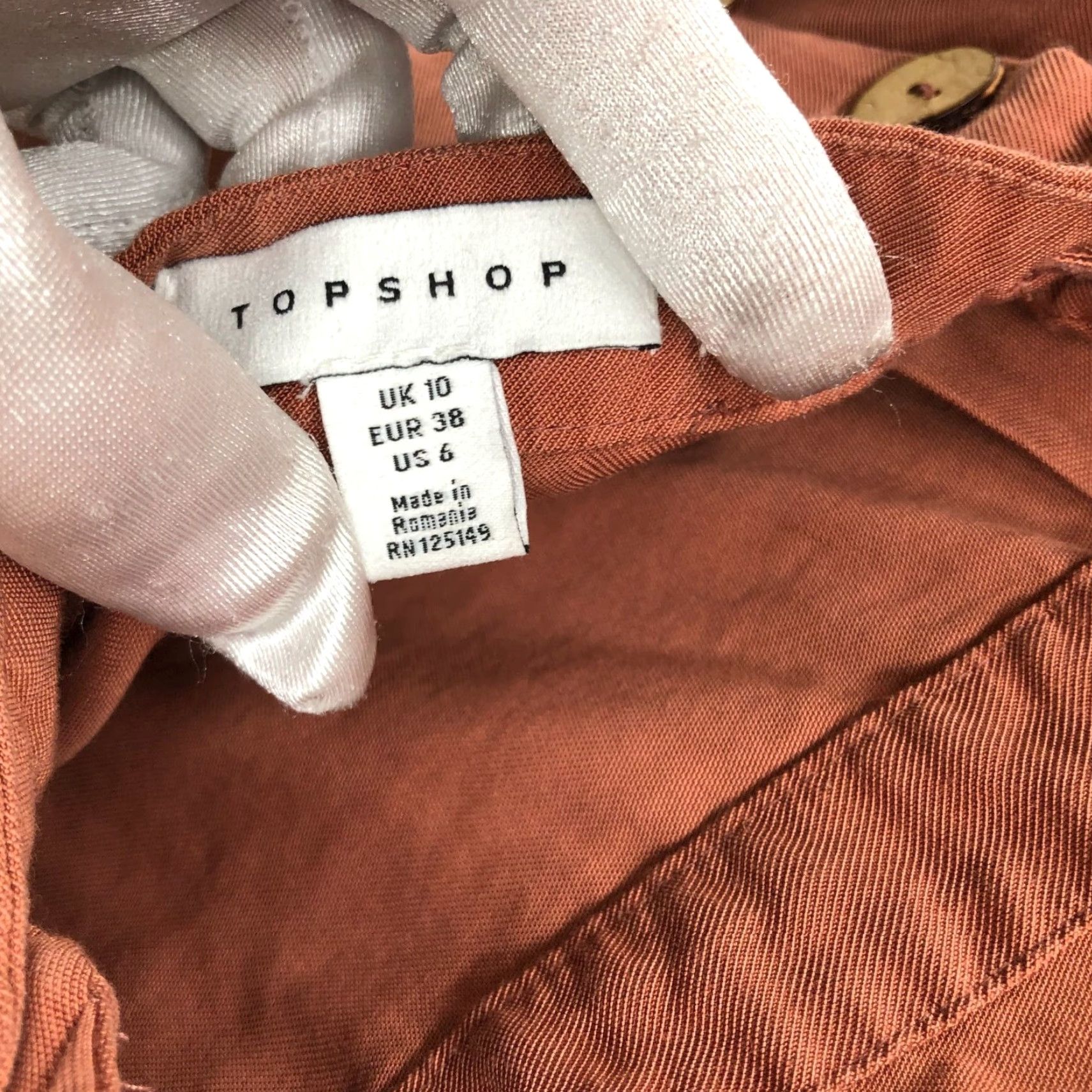 Topshop Topshop Apron Midi Dress Size 6 A-Line Halter Square Neck Clay Peach Minimalist Dress Size M / US 6-8 / IT 42-44 - 7 Thumbnail