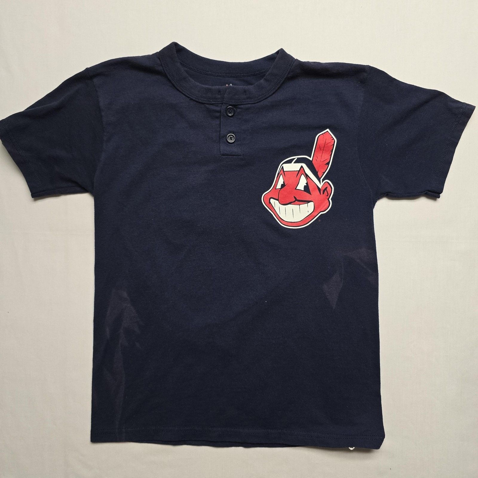 Majestic Cleveland Indians Shirt Youth L Navy MLB Baseball 24 Henley Size US L / EU 52-54 / 3 - 1 Thumbnail