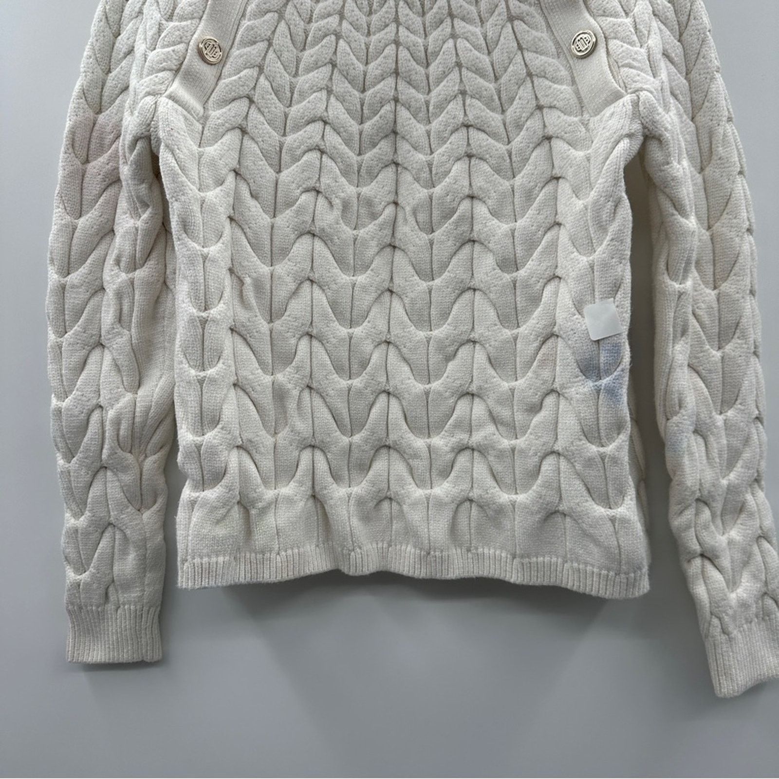 Maje RTR Maje Marnety Button Cable Knit Long Sleeve Sweater Size S / US 4 / IT 40 - 4 Thumbnail