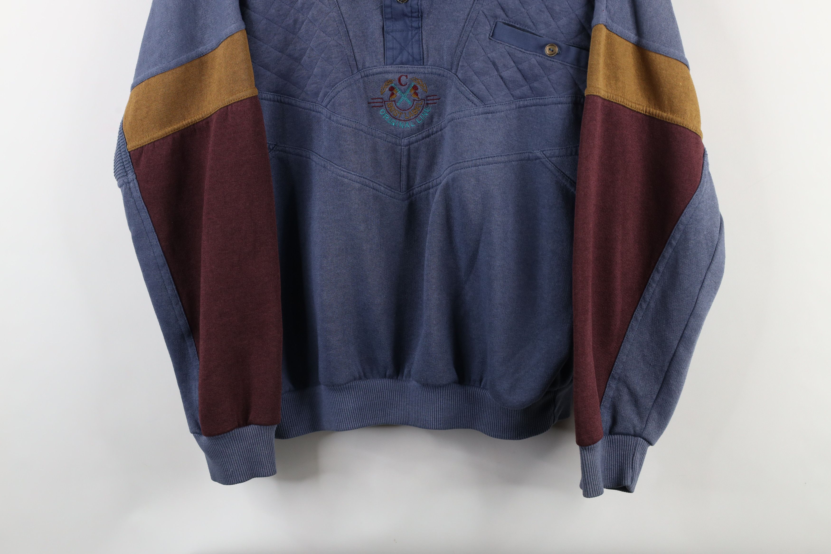 Vintage Vintage 90s Streetwear Block Layered Collared Sweatshirt Size M / US 6-8 / IT 42-44 - 3 Thumbnail