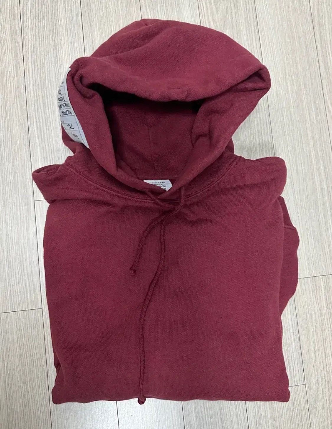 Vetements Vetements Burgundy Hoodie Size US M / EU 48-50 / 2 - 3 Thumbnail
