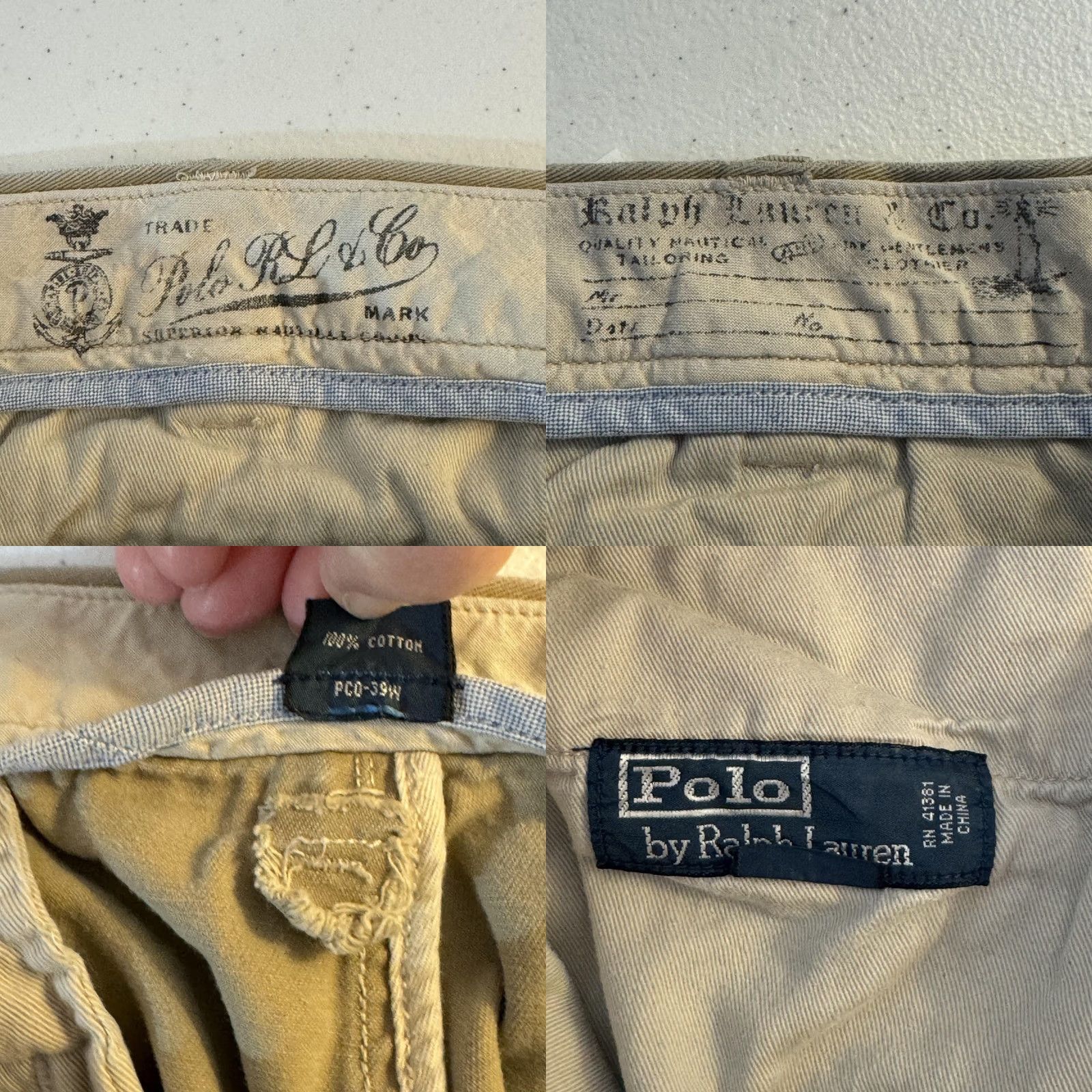 Polo Ralph Lauren VINTAGE Polo Ralph Lauren Pants Mens 40x30 Khaki Classic Fit Casual Chino Flat Front Size US L / EU 52-54 / 3 - 9 Thumbnail