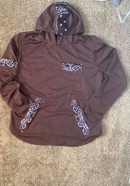 Other Men Custom Brown Bandanna Trim LS Hoodie & Jogge Set. Size US XL / EU 56 / 4 - 2 Thumbnail