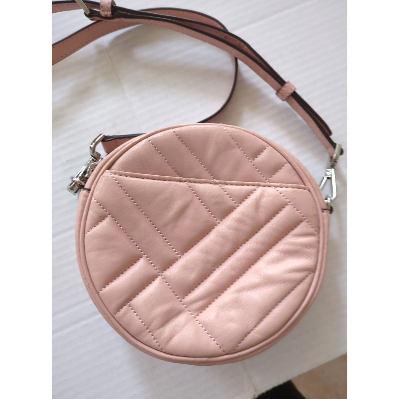Vintage Michael Kors Vivianne Canteen Quilted Leather Crossbody Bag Women Pink Pastel Crossbody Quilted Leather Bag Mens Womens Girls Size ONE SIZE - 4 Thumbnail
