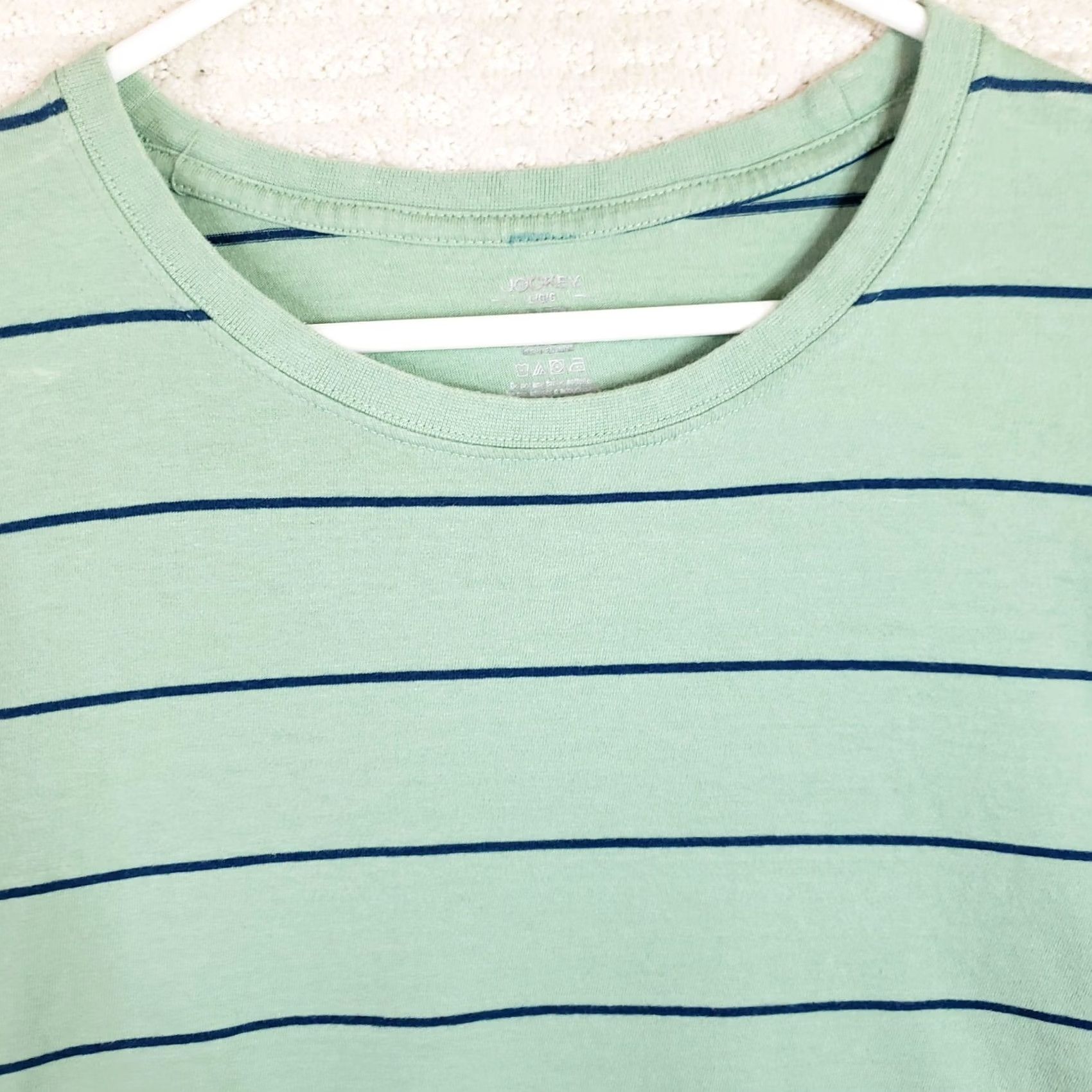 Jockey Jockey Men's L Green Navy Striped Tee Short Sleeve T-shirt Size US L / EU 52-54 / 3 - 3 Thumbnail