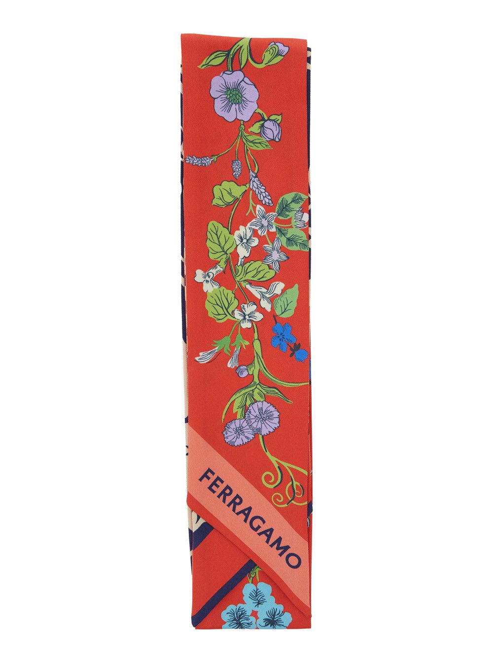 'Pegaso' Multicolor Square Scarf with All-Over Print and Logo Lettering in Silk Woman