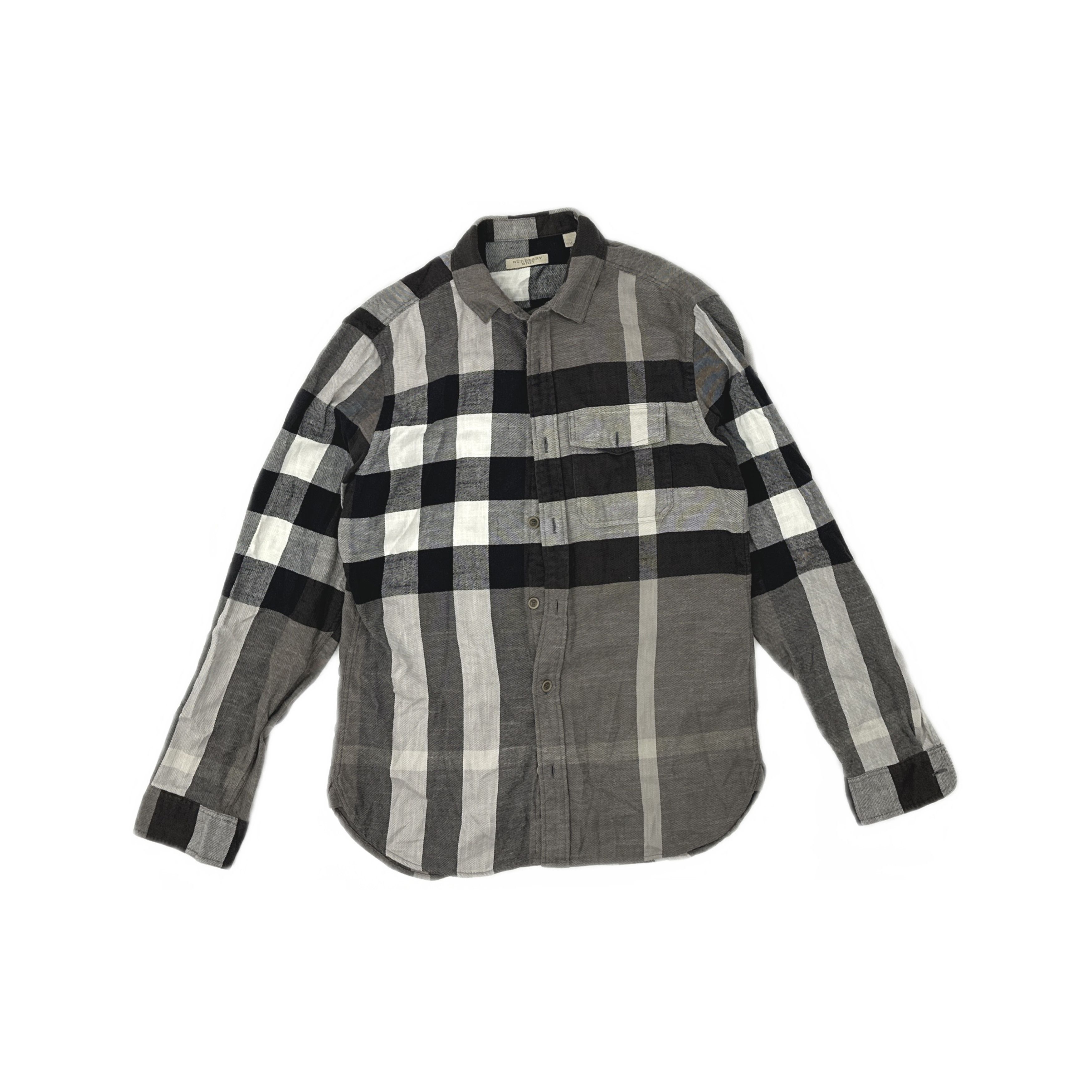 Burberry Burberry Gray Check Button Up Shirt Size M Size US M / EU 48-50 / 2 - 1 Thumbnail