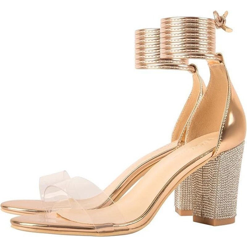 Other NEW Women's EU 41.5/US 11.5 Open Toe Lace Rhinestone Heels Size US 11.5 / IT 41.5 - 7 Thumbnail