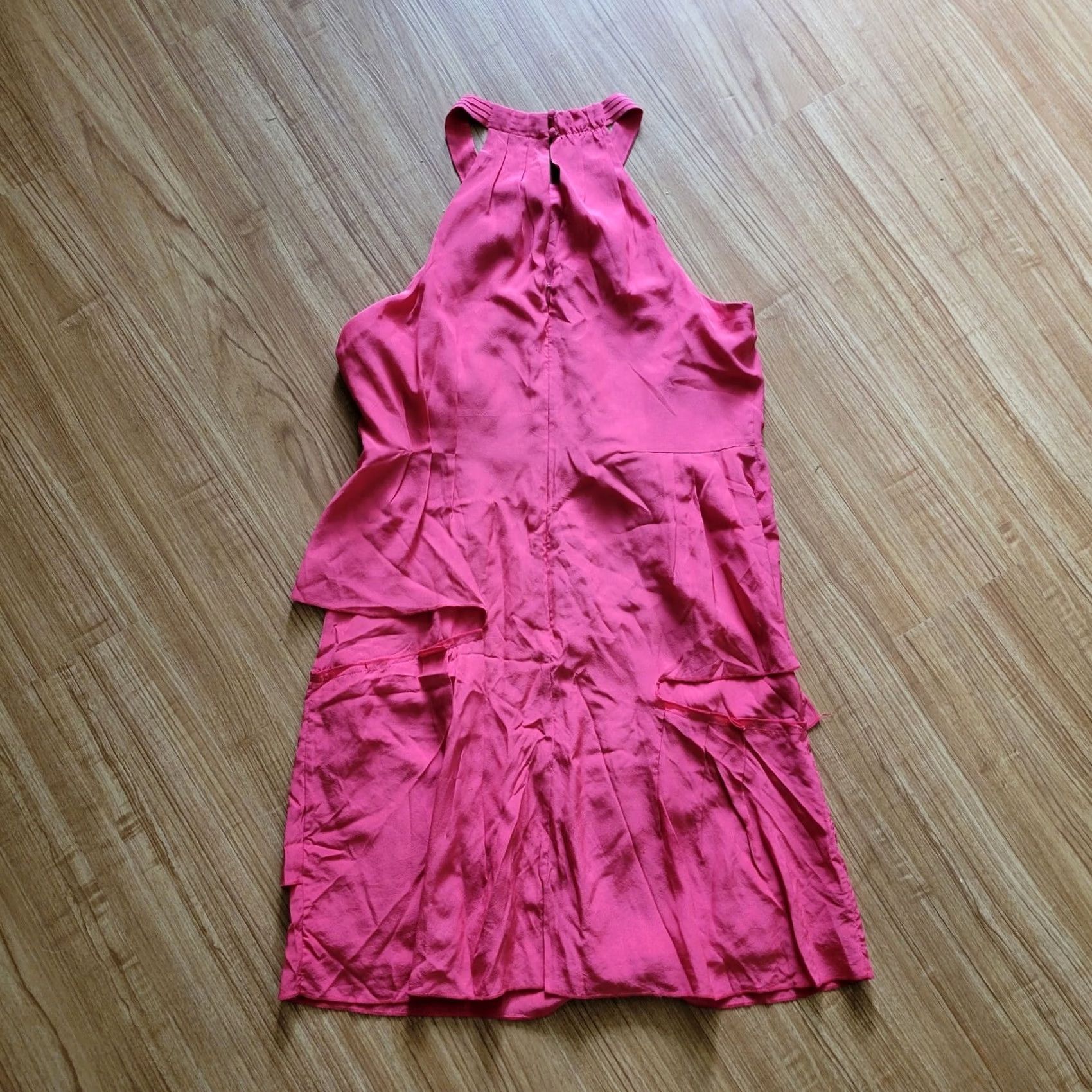 Bcbgmaxazria VINTAGE BCBGMAXAZRIA Azalea Dress - Silk Red Ruffle Mini Party/Cocktail Dress, Size 6, Sleeveless, High Neck, Short Length, Formal Womens Size M / US 6-8 / IT 42-44 - 7 Thumbnail