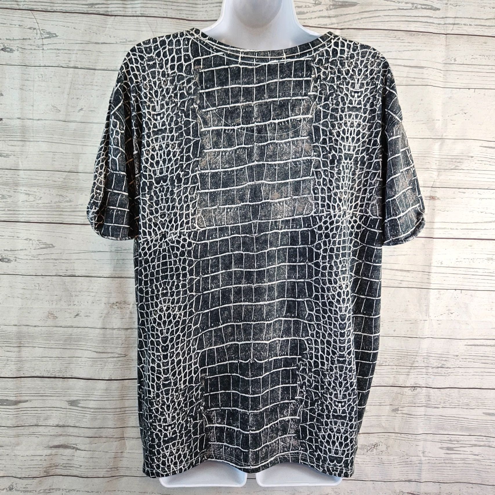 Vintage We The Free Womens Top Sz Small Gray White Short Sleeve Cotton Blend Size S / US 4 / IT 40 - 3 Thumbnail