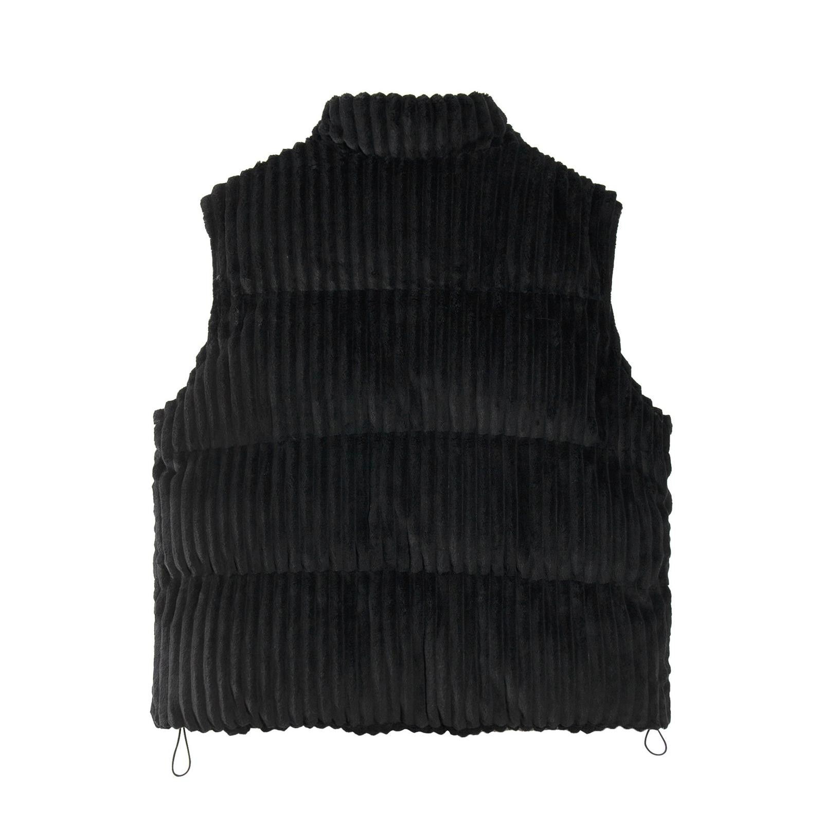 Japanese Brand Black Ribbed Puffer Vest, Sleeveless Outerwear Size US M / EU 48-50 / 2 - 2 Thumbnail