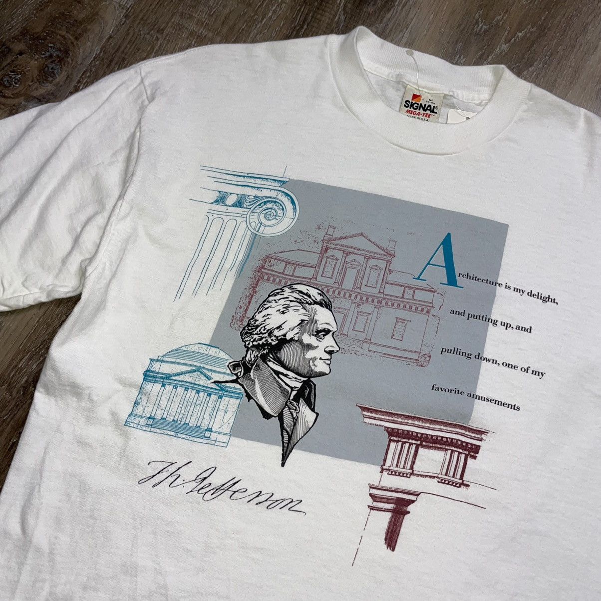 Vintage 90s Thomas Jefferson Vintage Tee Shirt Mens Medium USA Size US M / EU 48-50 / 2 - 3 Thumbnail