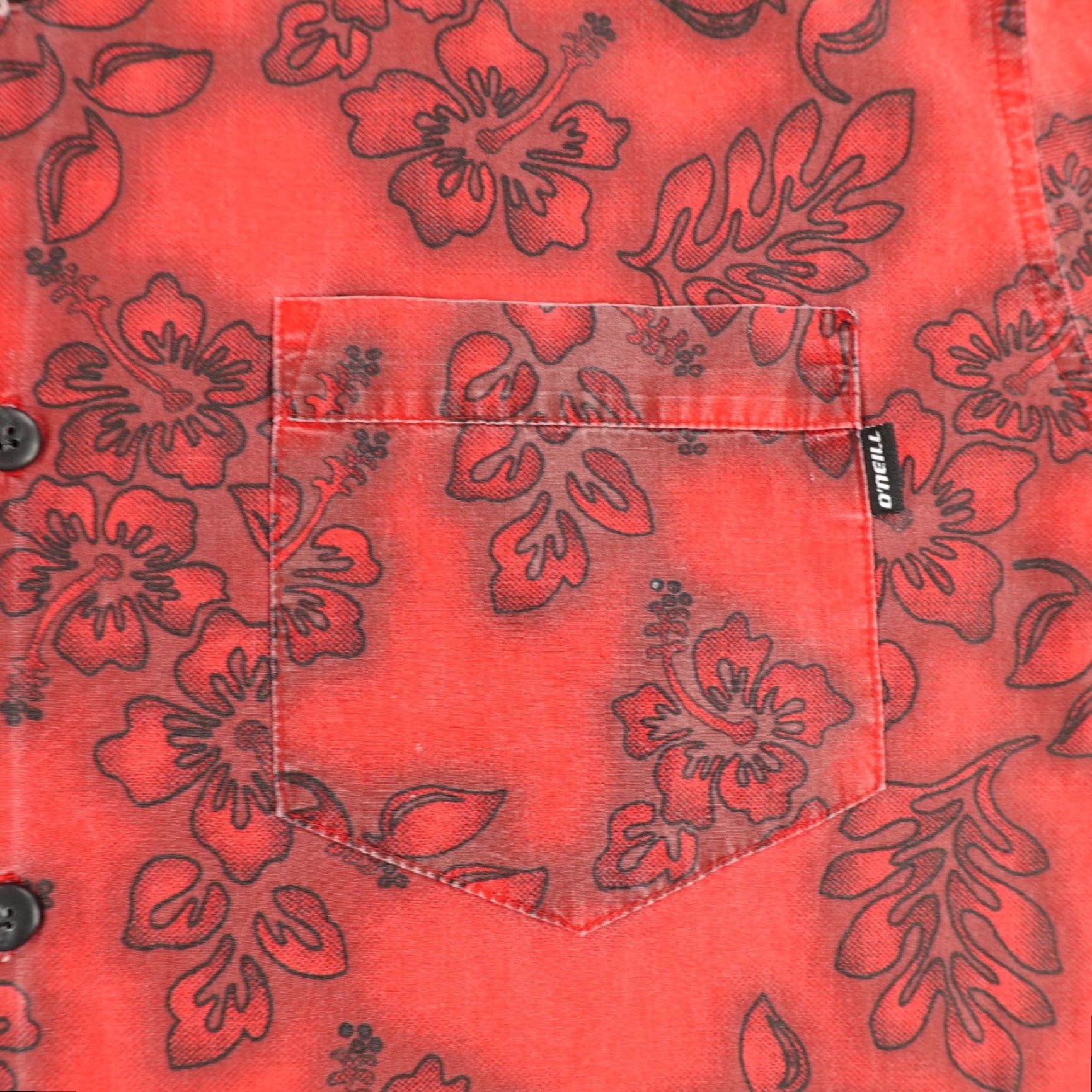 O'Neill VINTAGE O'Neill Shirt XL Red Floral Hawaiian Button Up 90s Beach Tropical Mens Size US XL / EU 56 / 4 - 3 Thumbnail