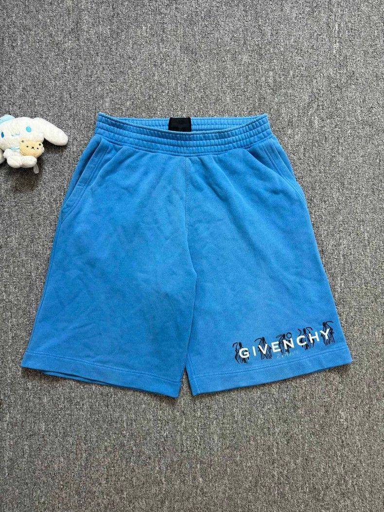 Givenchy Givenchy SizeS Blue Printed Death Logo Letter Lace-Up Short Size US 31 - 1 Thumbnail