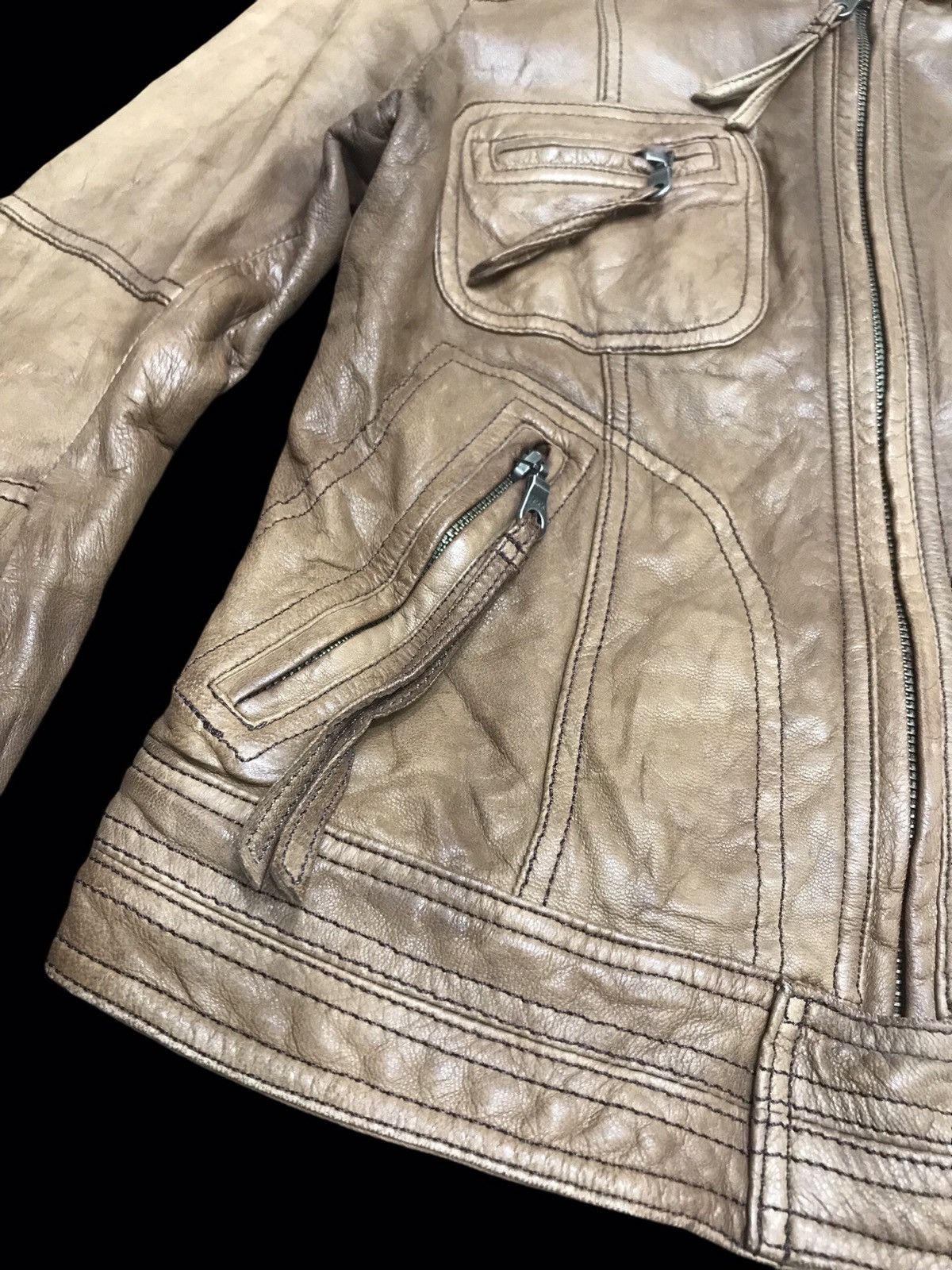 ABAHOUSE 💥ARCHIVAL💥Abahouse Japan Goatskin Cafe Racer Jacket Size XS / US 0-2 / IT 36-38 - 7 Thumbnail
